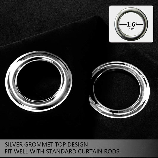 Black Velvet Blackout Curtains - 84 Inch Long, Light Blocking Grommet Top Thermal Insulated Curtains for Bedroom - Set of 2 Panels