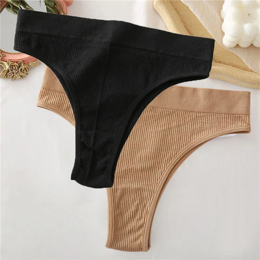 2Pcs/Set Sexy Thong Panties Women'S Underwear G-String Female Underpants Seamless Briefs Intimates Sexy Lingerie T-Back Pantys