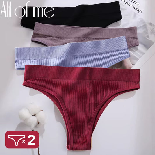 2Pcs/Set Sexy Thong Panties Women'S Underwear G-String Female Underpants Seamless Briefs Intimates Sexy Lingerie T-Back Pantys