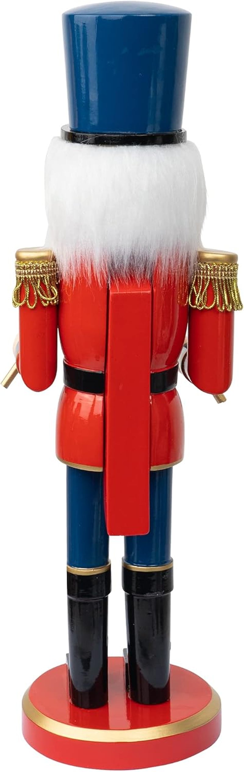 14" Christmas Decorative Nutcracker Figures, Wooden Red Drummer, Festive Collectible Nutcracker Gift for Indoor Winter Table Desktop Fireplace Decorations